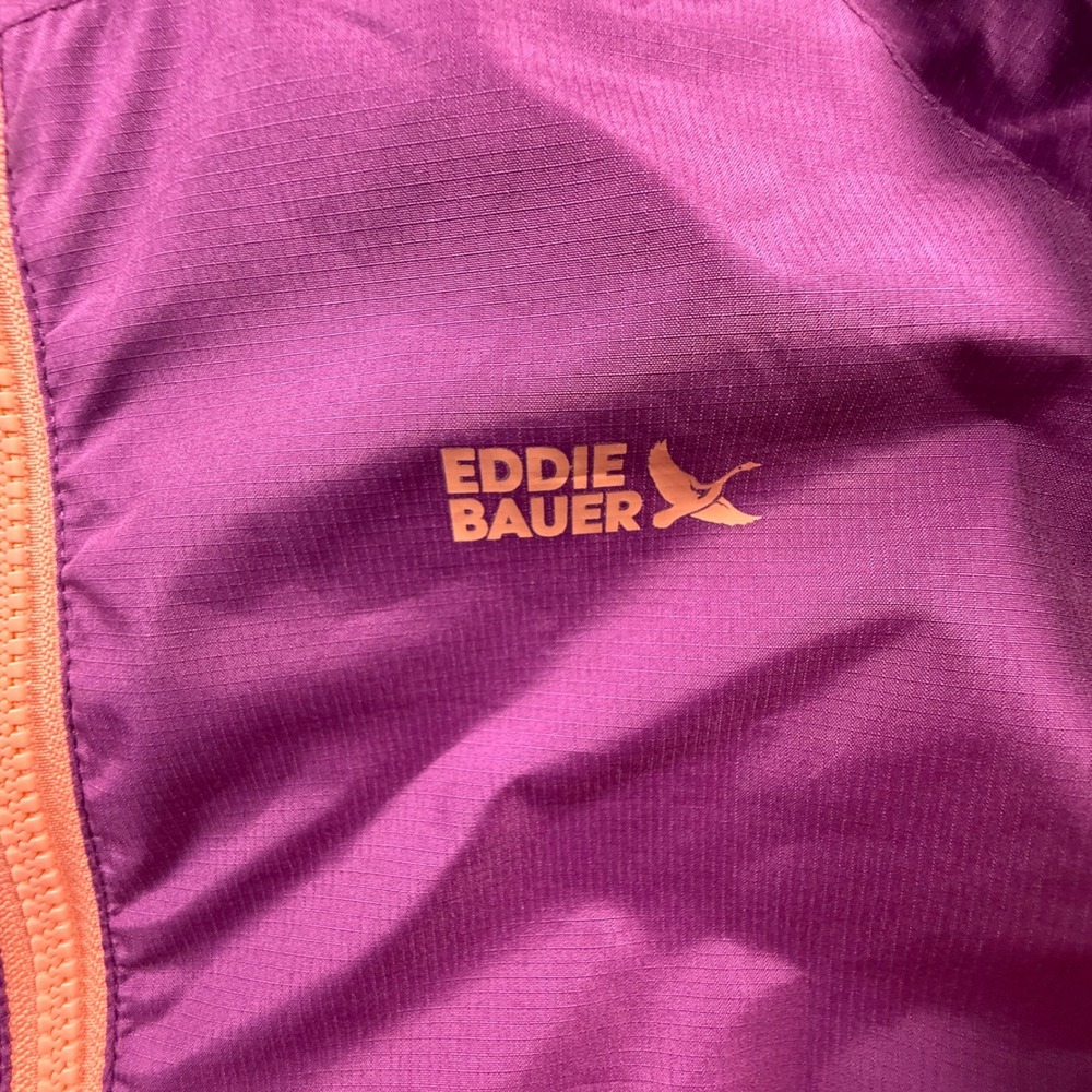 Eddie Bauer Kids 3-in-1 Hooded Jacket Purple Orange Fleece Liner M 10/12 - Picture 4 of 6